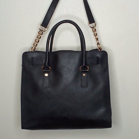 COPY - Michael kors hamelton satchel black stifano leather large. - Picture 4 of 16